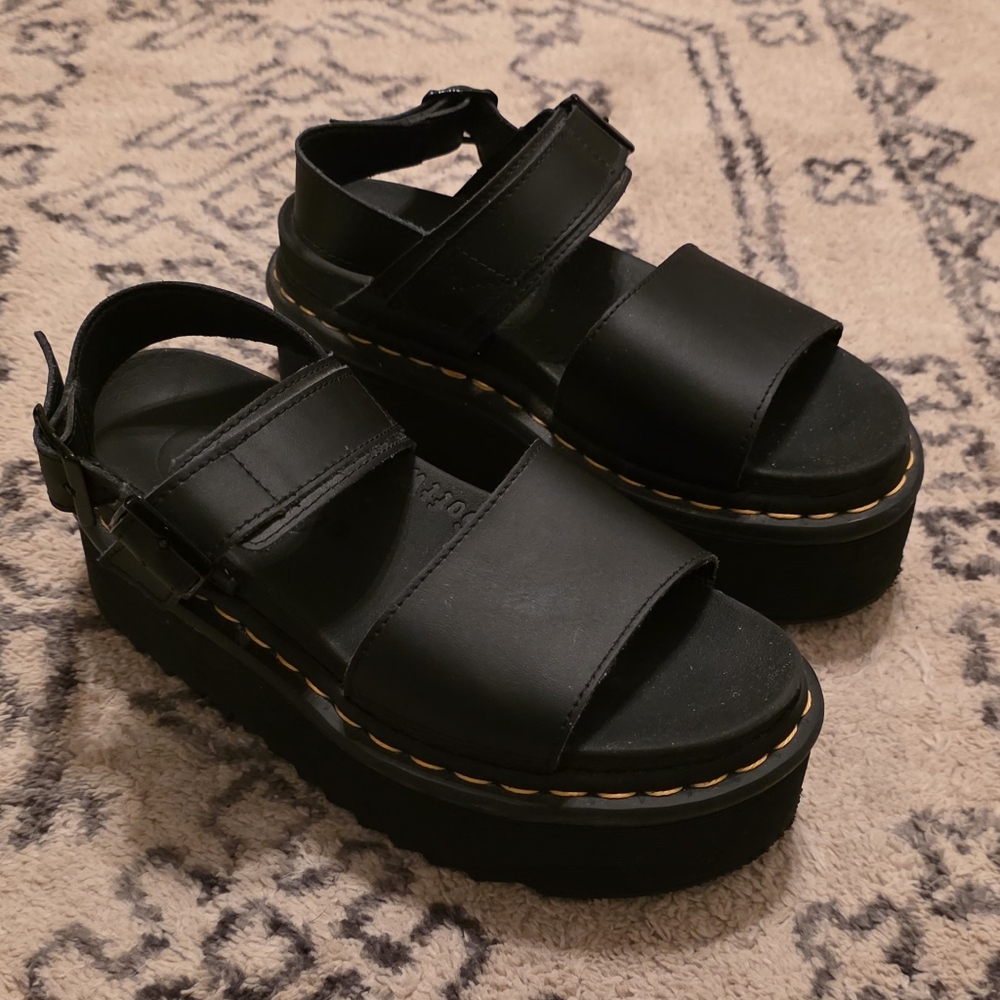 Dr. Martens Voss Quad Platform Sandals Black